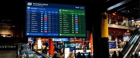 Concourse information wall