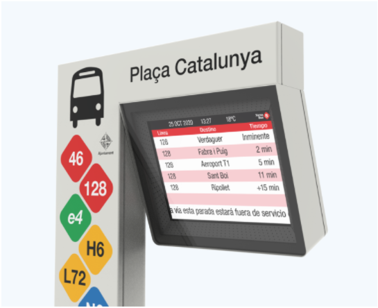 49" sunlight readable bus station interactive information screen