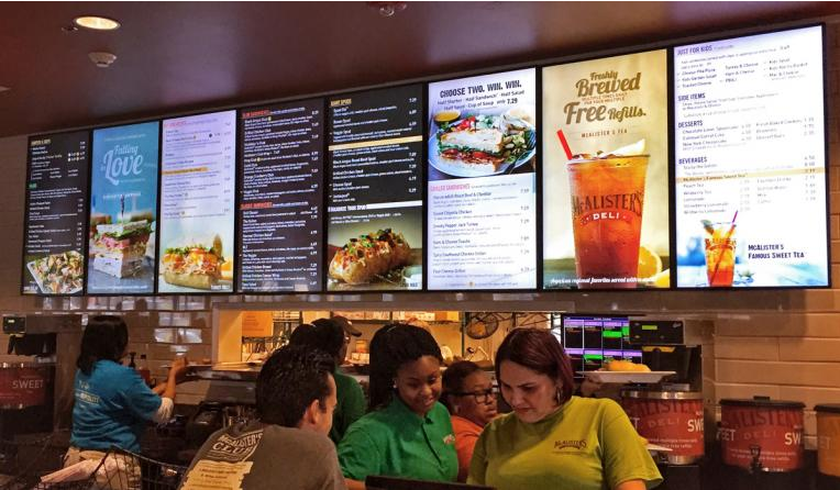  McDonald's restaurant digital menu board