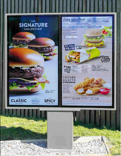  McDonald's restaurant digital menu board