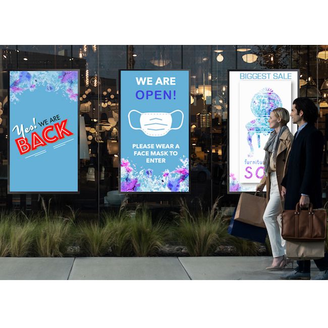 Semi-outdoor window display large advertising screen