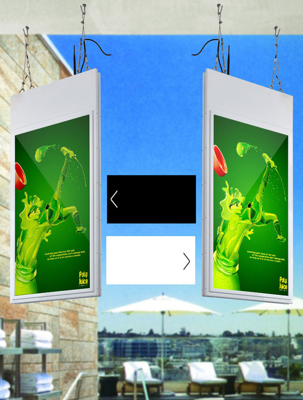 43 inch RisingLCD double side high brightness window-facing Display 4000 nits