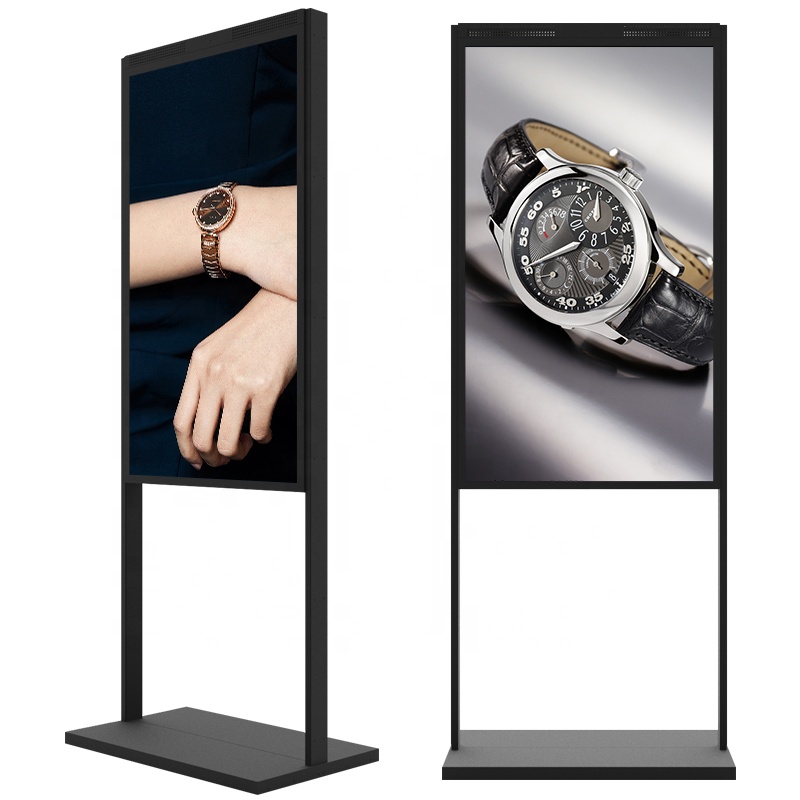  43" dual sided floor standing window facing display 