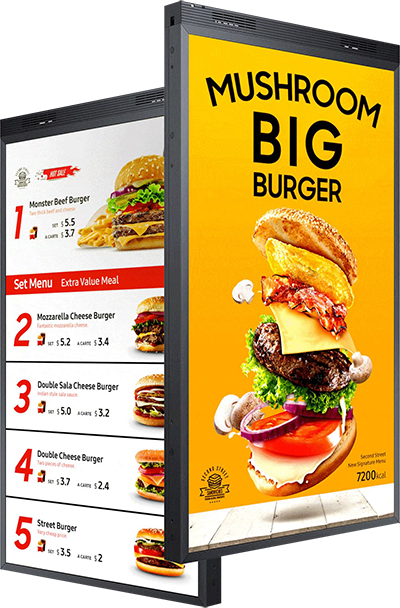 43 inch RisingLCD double side high brightness window-facing Display 4000 nits