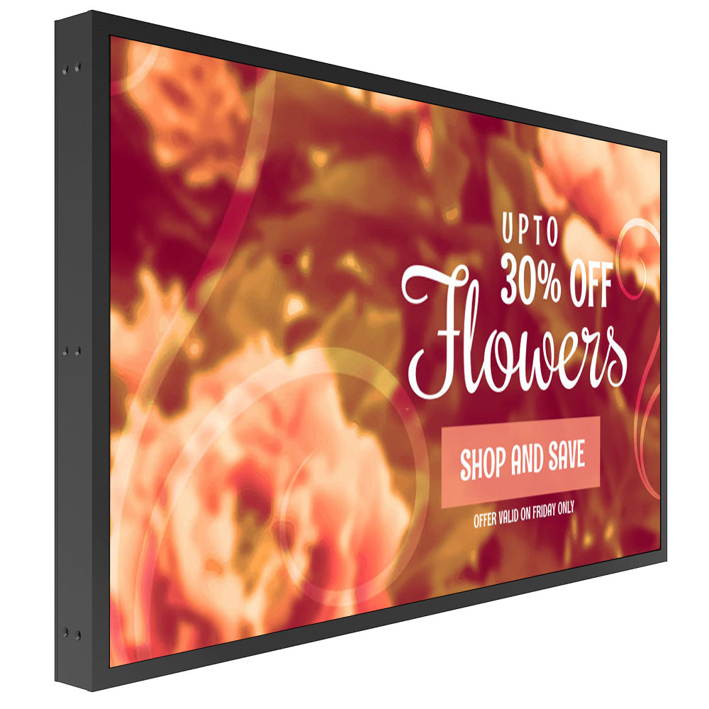 75 inch BOE UHD industrial outdoor window facing display with 5000nits high brightness