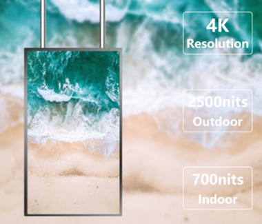 55 inch 2000 nits retail window LCD display