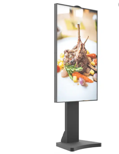 QLED 4K 32inch outside floor standing window facing display 