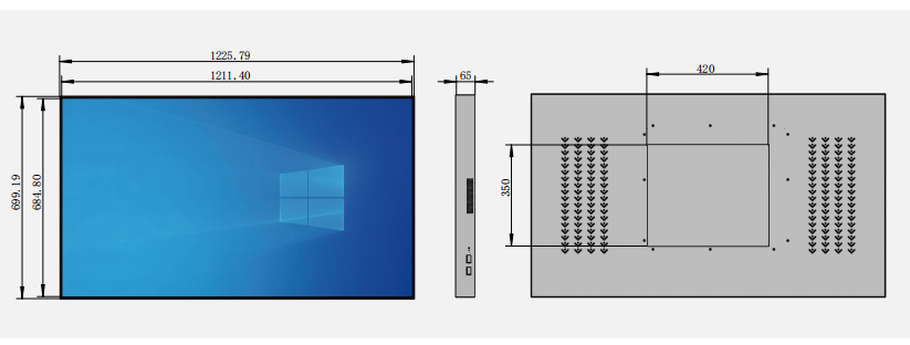 55 inch ultra narrow bezel FHD LCD display