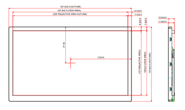 10.2 inch full HD outdoor sunlight readable TFT LCD display modules