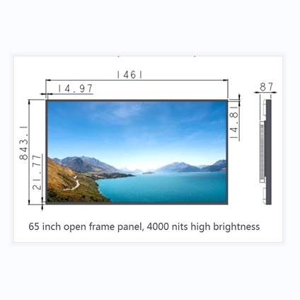 High brightness open frame LCD panels