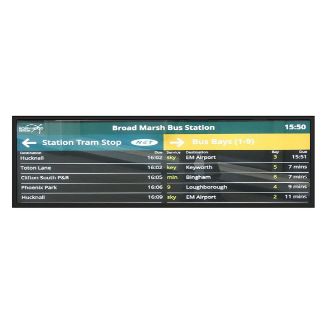 42 inch hi-tni sunlight readable stretch LCD monitor for passenger information display