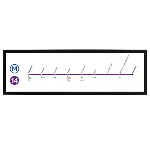 38.5 inch high brightness stretch LCD panel for passenger information 