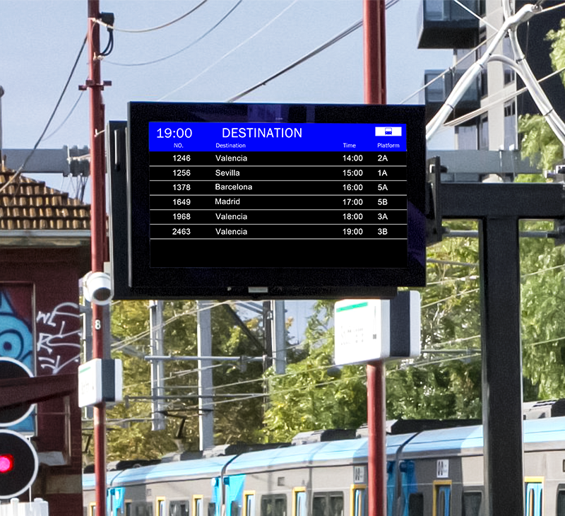 32 inch public transit display for railway and bus information