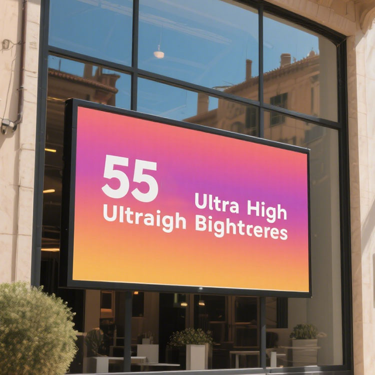 75 Inch Ultra High Brightness Window Facing Display 