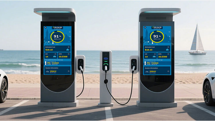 32 Inch Public Parking Lot EV Charging Station Display