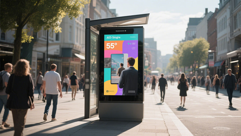 55 inch outdoor digital signage display with ultra high brightness
