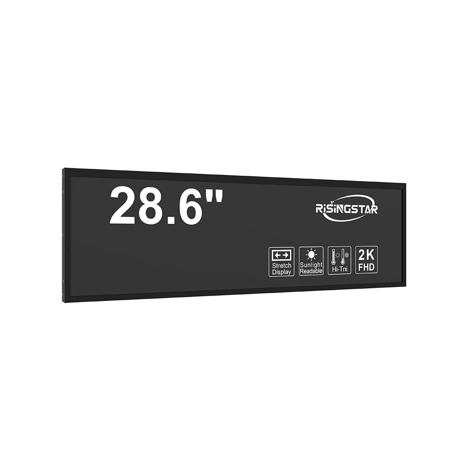 28.6 Inch Sunlight Readable Stretched Bar Lcd Display