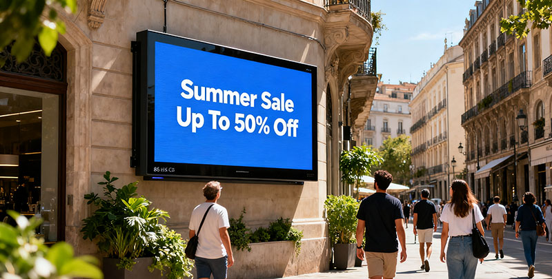 86 Inch UHD 4K outdoor digital signage LCD panel