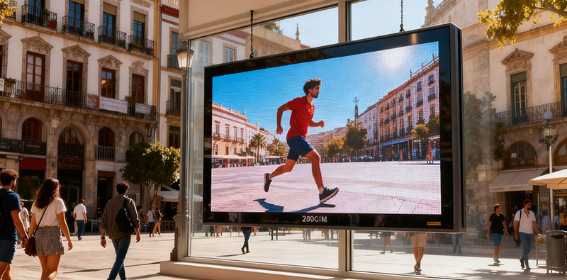 55 inch 2000 nits high brightness window facing display 