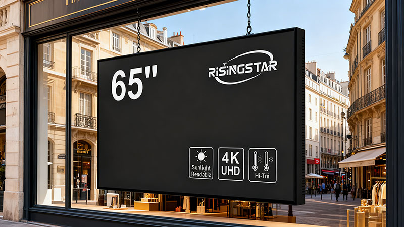 65 Inch High Brightness Window Facing Digital Display