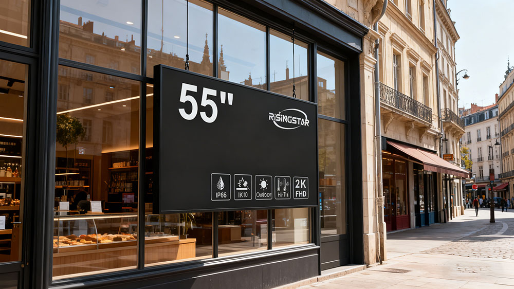 55 Inch High Brightness Digital Signage Window Display