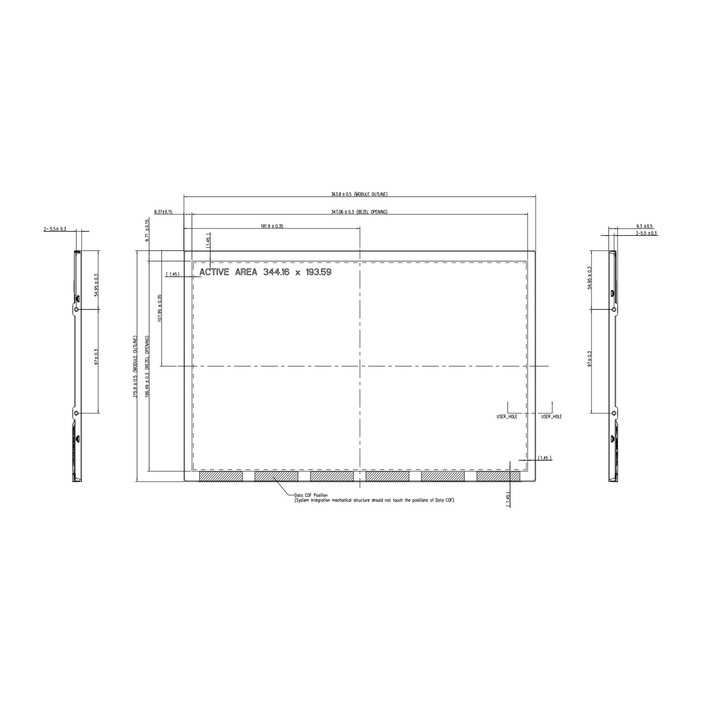RS156HCE-GE10 15.6" 1000 Nits Sunlight Readable Panel