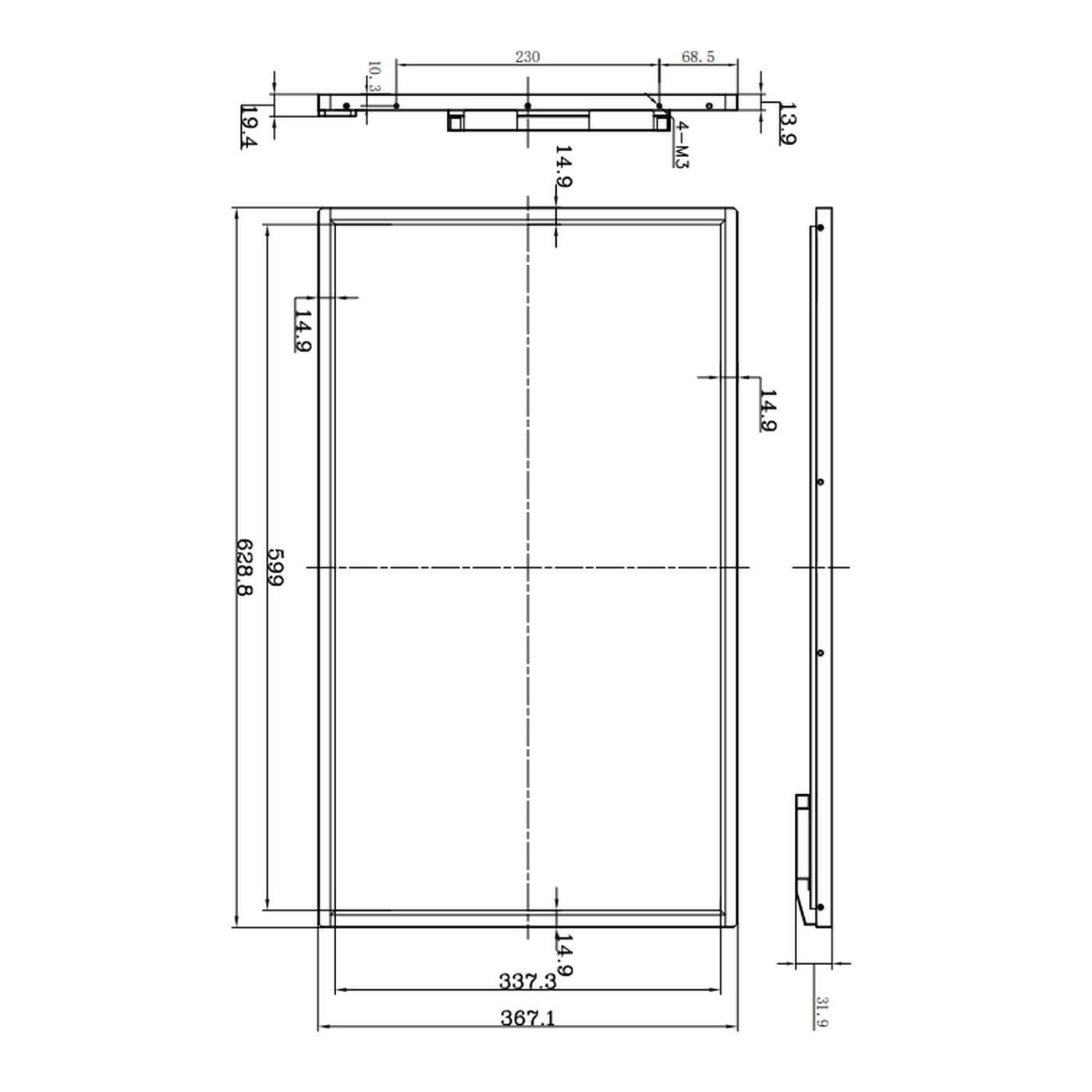 RS270EUY-GE10 27" 1000 Nits Sunlight Readable Panel