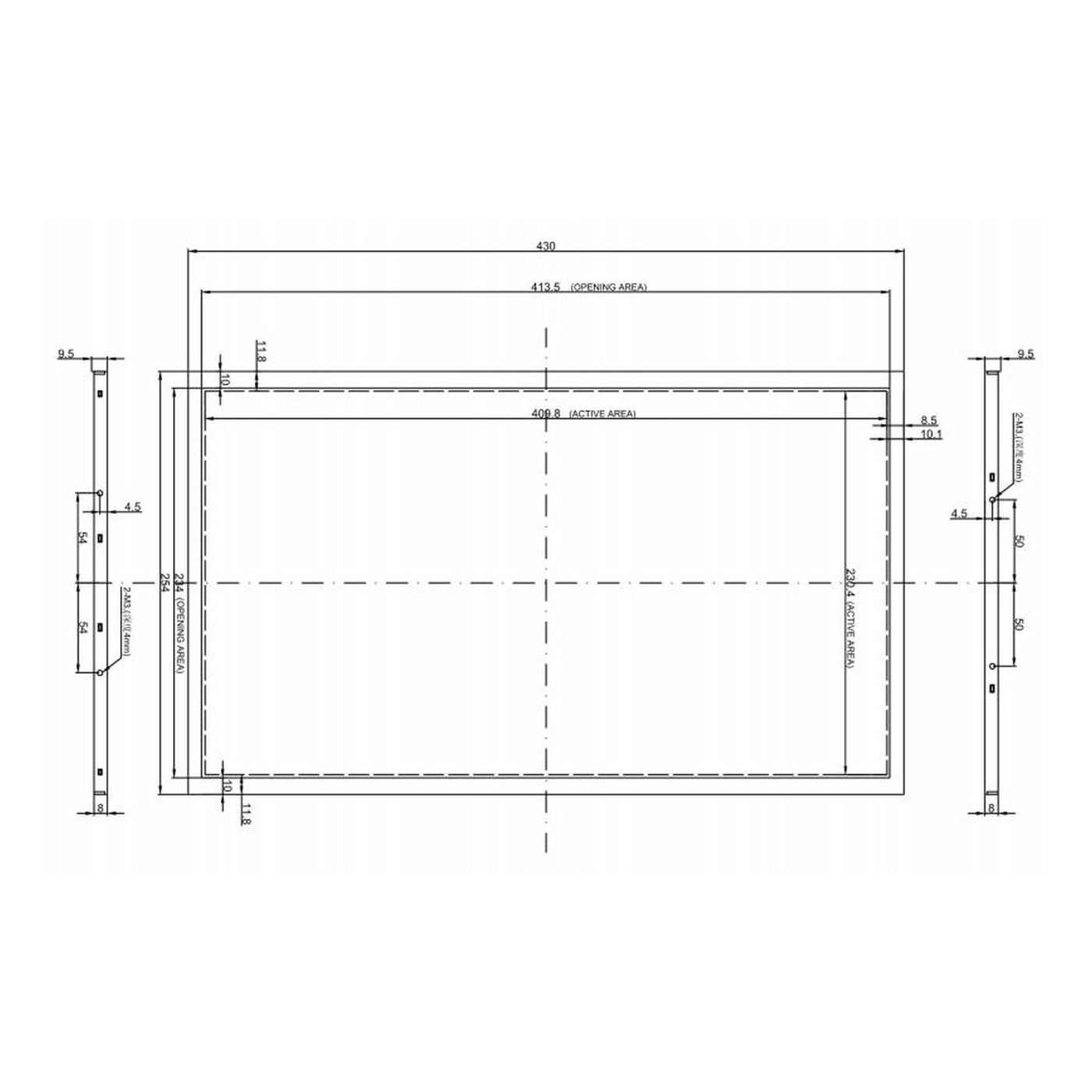RS185FHB-GE10 18.5" 1000 Nits Sunlight Readable Panel