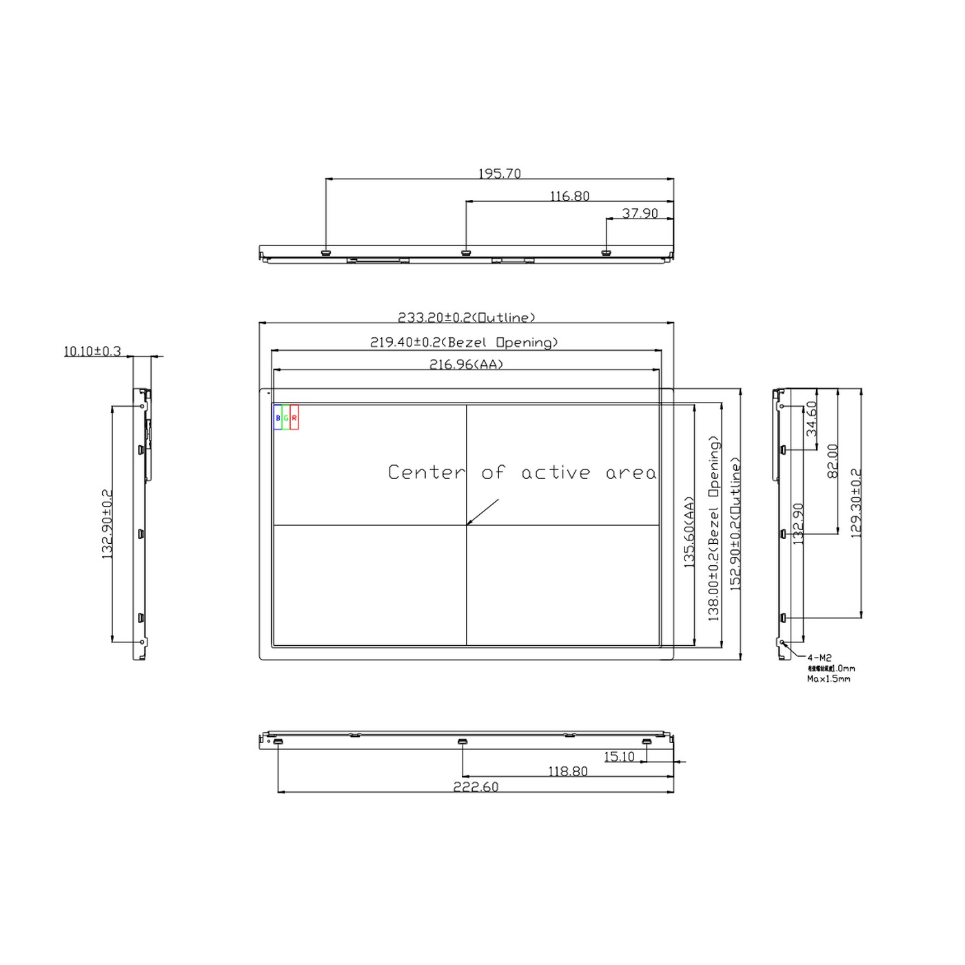 RS101WXM-GE10 10.1" 1000 Nits Sunlight Readable Panel