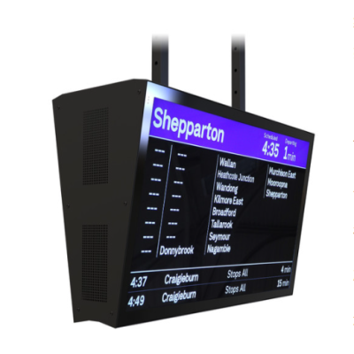 49" sunlight readable bus station interactive information screen