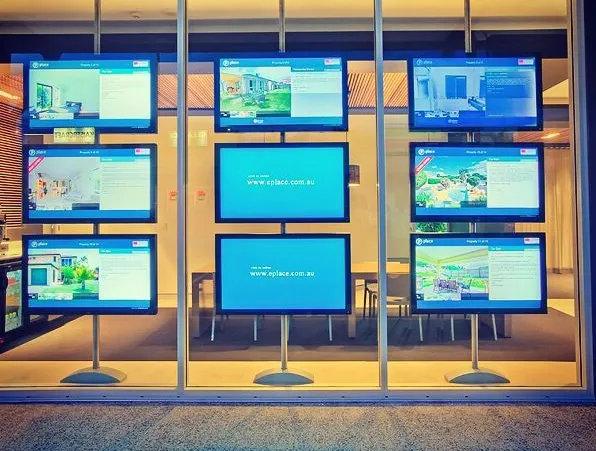 real estate window hanging digital window screen