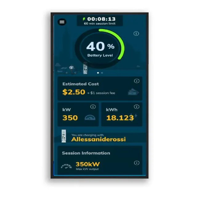 32 inch public parking lot ev charging station display