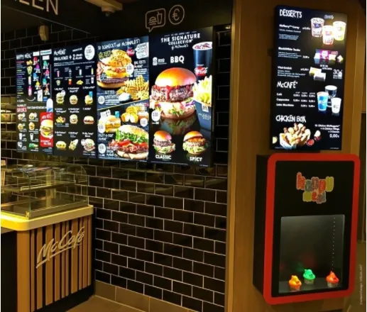 McDonald's restaurant digital menu board