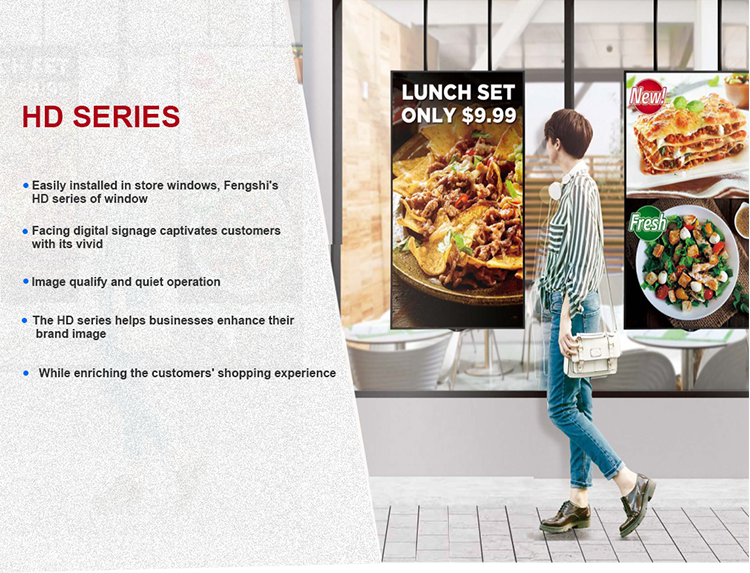 Semi-outdoor window display large advertising screen