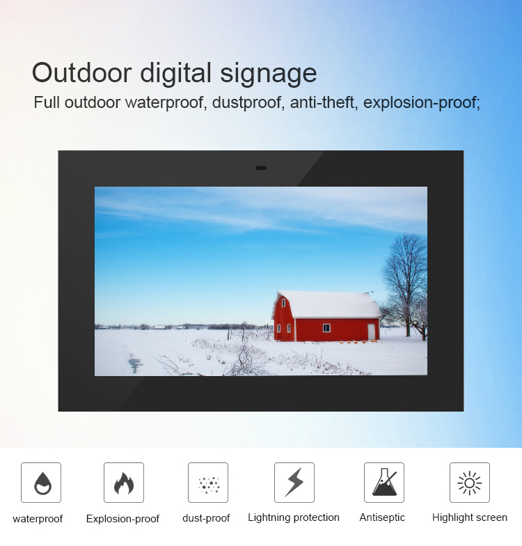 Sunlight readable outdoor waterproof lcd monitor