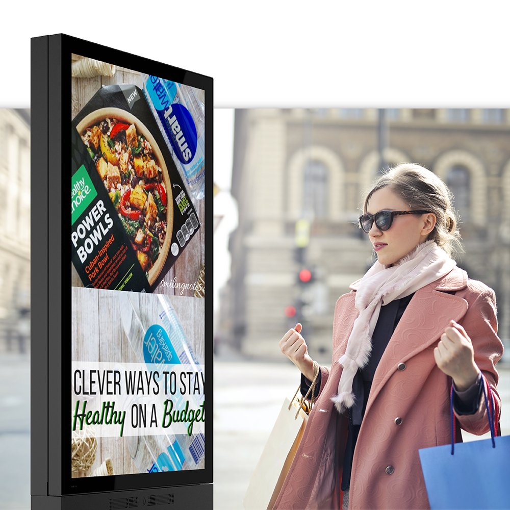 75 inch 4K outdoor window facing Advertising display o