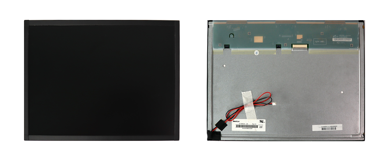 Front and back of the 15-inch 800-nits wide temperature LCD panel