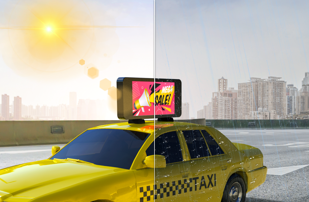 taxi top LCD display