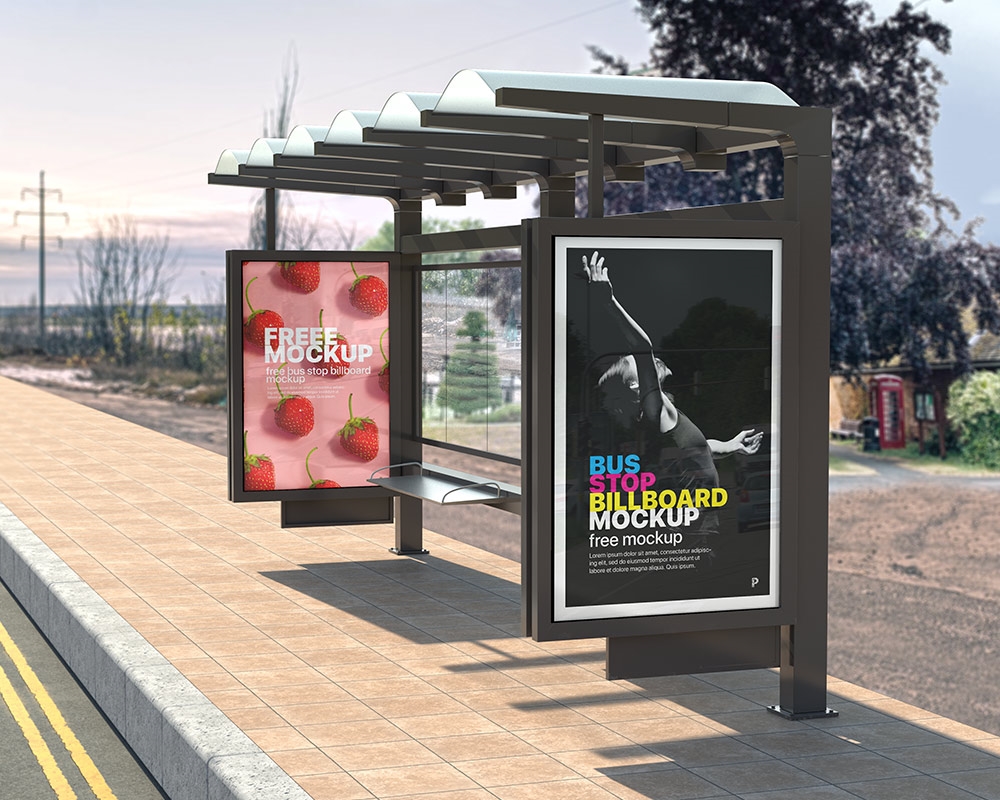 two-vertical-bus-stop-billboards-mockup-1