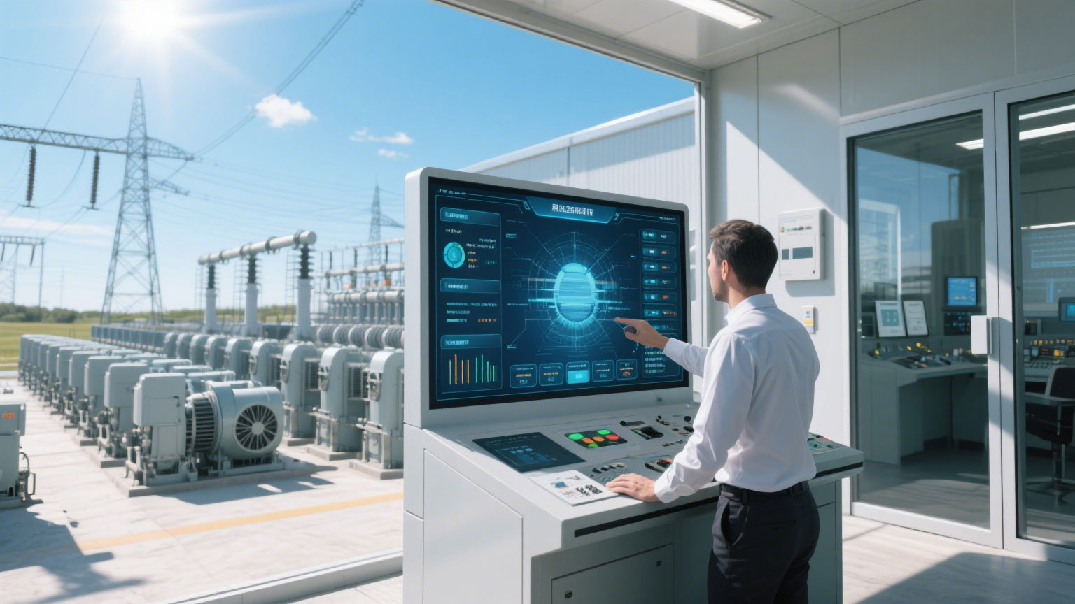 Power station control interface high brightness LCD touch screen solution